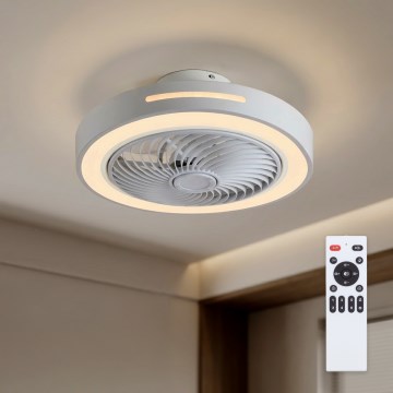 Brilagi - LED prigušiva plafonska svetiljka sa ventilatorom LED/38W/230V 3000-6500K prečnik 46 cm bela + daljinsko upravljanje