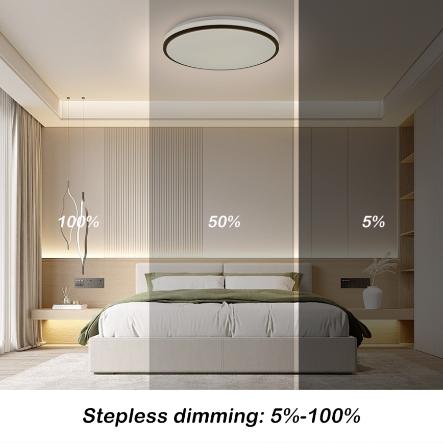Brilagi - SMART LED prigušiva stropna svetiljka LED/24W/230V, prečnika 38 cm, 3000-6000K, Wi-Fi Tuya Beacon + daljinsko upravljanje