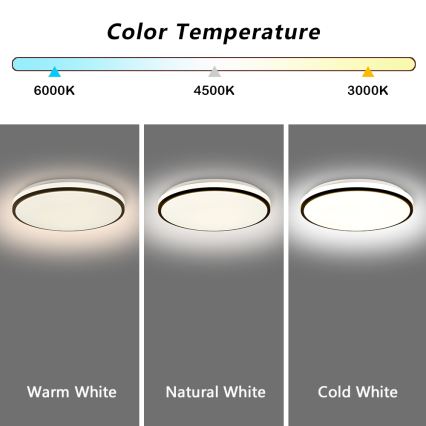 Brilagi - SMART LED prigušiva stropna svetiljka LED/24W/230V, prečnika 38 cm, 3000-6000K, Wi-Fi Tuya Beacon + daljinsko upravljanje