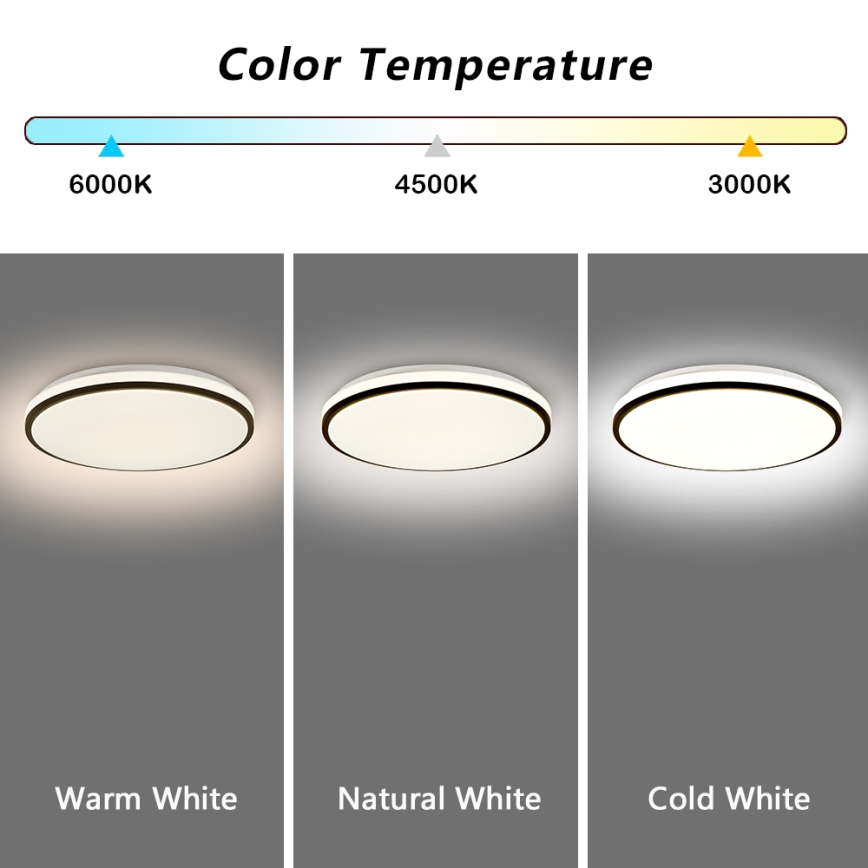 Brilagi - SMART LED prigušiva stropna svetiljka LED/24W/230V, prečnika 38 cm, 3000-6000K, Wi-Fi Tuya Beacon + daljinsko upravljanje