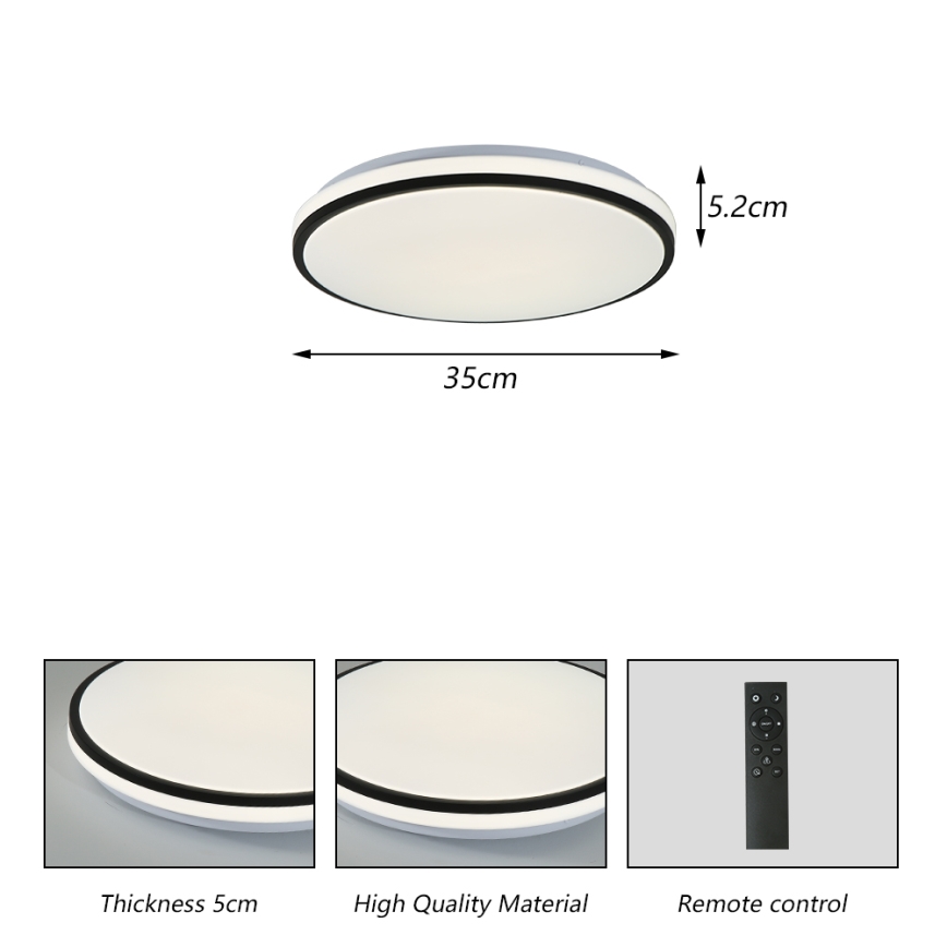 Brilagi - SMART LED prigušiva stropna svetiljka LED/24W/230V, prečnika 38 cm, 3000-6000K, Wi-Fi Tuya Beacon + daljinsko upravljanje