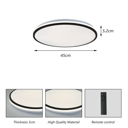 Brilagi - SMART LED prigušiva plafonska lampa LED/36W/230V Ø 48 cm 3000-6000K Wi-Fi Tuya Beacon + daljinski upravljač