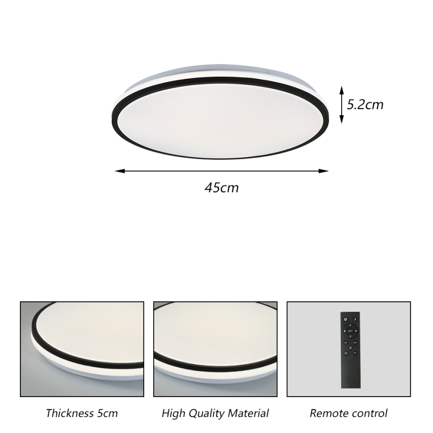 Brilagi - SMART LED prigušiva plafonska lampa LED/36W/230V Ø 48 cm 3000-6000K Wi-Fi Tuya Beacon + daljinski upravljač