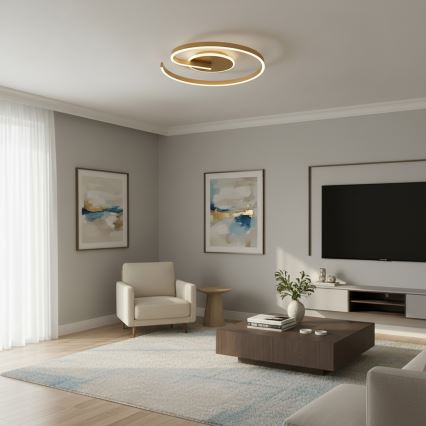 Brilagi - LED prigušiva stropna svetiljka SPIRAL LED/56W/230V Ø 50 cm 3000/4000/6000K + daljinski upravljač
