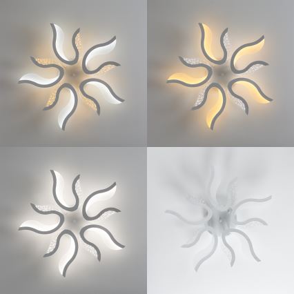 Brilagi - LED prigušiva nadgradna plafonska svetiljka TWIST LED/65W/230V 3000-6500K bela + daljinski upravljač