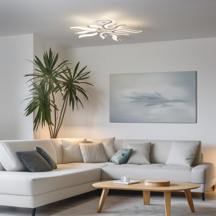 Brilagi - LED prigušiva nadgradna plafonska svetiljka TWIST LED/65W/230V 3000-6500K bela + daljinski upravljač