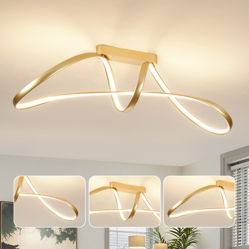 Brilagi - LED (prigušiva) plafonski luster TWISTER LED/60W/230V 3000-6000K zlatni + daljinski upravljač