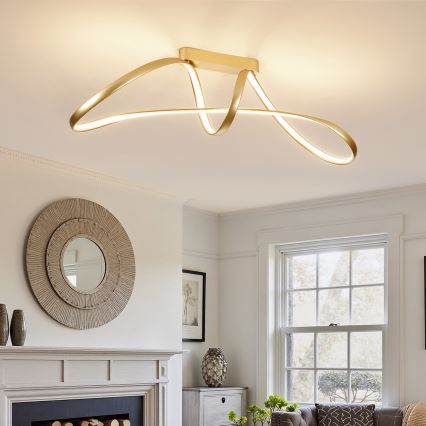 Brilagi - LED (prigušiva) plafonski luster TWISTER LED/60W/230V 3000-6000K zlatni + daljinski upravljač