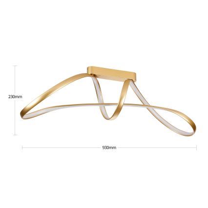 Brilagi - LED (prigušiva) plafonski luster TWISTER LED/60W/230V 3000-6000K zlatni + daljinski upravljač