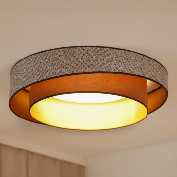 Brilagi - LED prigušiva plafonska svetiljka VEGAS SHINE LED/24W/230V, prečnik 60 cm, 3000/4000/6500K, braon, sa daljinskim upravljačem