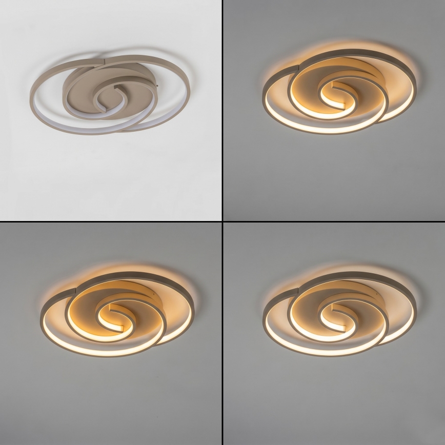 BRILAGI - LED prigušiva stropna svetiljka VELO LED/70W/230V 3000-6500K 38x47,8 cm bež + daljinski upravljač