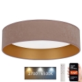 BRILAGI - LED prigušiva plafonska svetiljka VELVET SMART LED/24W/230V prečnik 45 cm 2700-6500K Wi-Fi Tuya bež/zlatna + daljinski upravljač