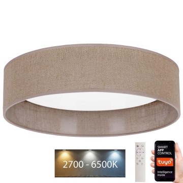 Brilagi - LED prigušiva plafonska svetiljka VELVET SMART LED/36W/230V prečnika 55 cm 2700-6500K Wi-Fi Tuya braon + daljinski upravljač