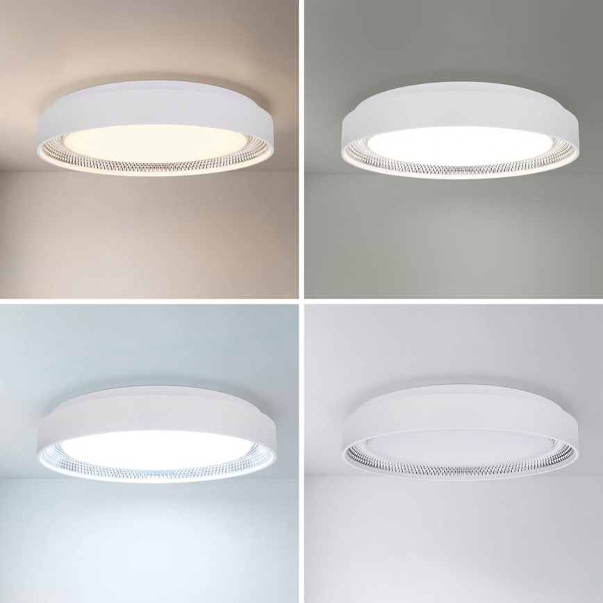 Brilagi - LED prigušiva stropna svetiljka WALDO LED/48W/230V 3000-6500K prečnik 40 cm bela/srebrna + daljinski upravljač