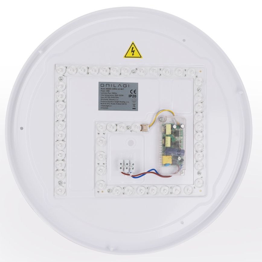 Brilagi - LED prigušiva stropna svetiljka WALDO LED/48W/230V 3000-6500K prečnik 40 cm bela/srebrna + daljinski upravljač