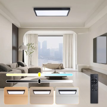 Brilagi - LED prigušiva plafonska svetiljka za kupatilo FRAME SMART LED/30W/230V 30x60 cm 3000-6000K IP44 crna + daljinski upravljač