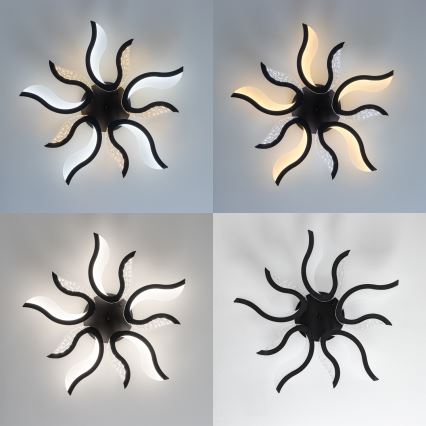 Brilagi - LED prigušiva plafonska svetiljka TWIST LED/65W/230V 3000-6500K crna + daljinski upravljač