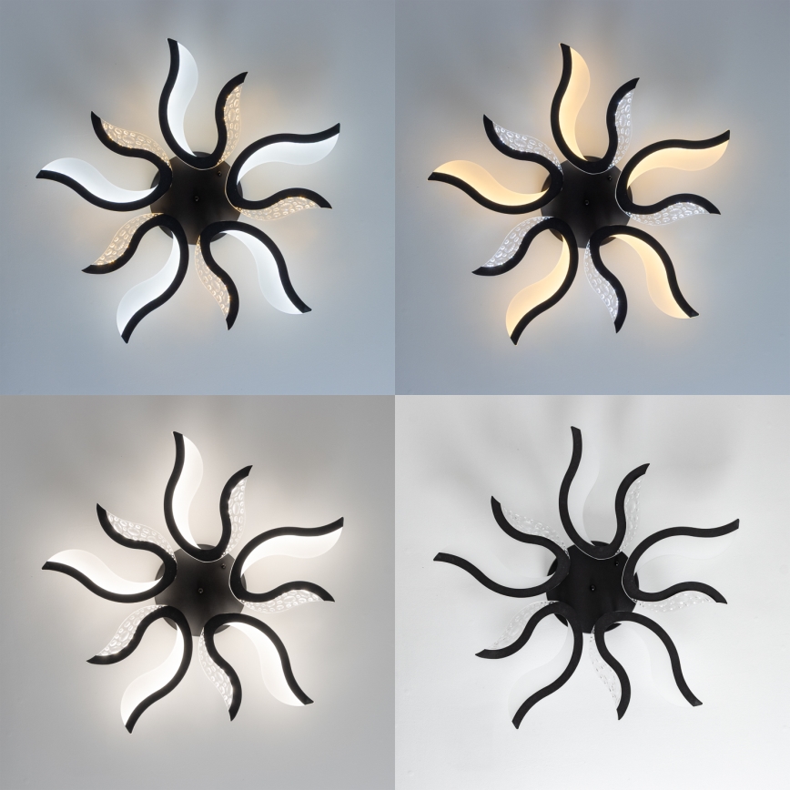 Brilagi - LED prigušiva plafonska svetiljka TWIST LED/65W/230V 3000-6500K crna + daljinski upravljač