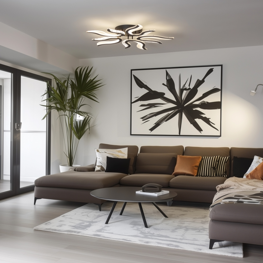 Brilagi - LED prigušiva plafonska svetiljka TWIST LED/65W/230V 3000-6500K crna + daljinski upravljač