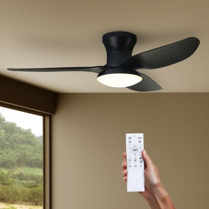Brilagi - LED prigušiva plafonski ventilator LED/30W/230V 3000-6500K crna + daljinski upravljač