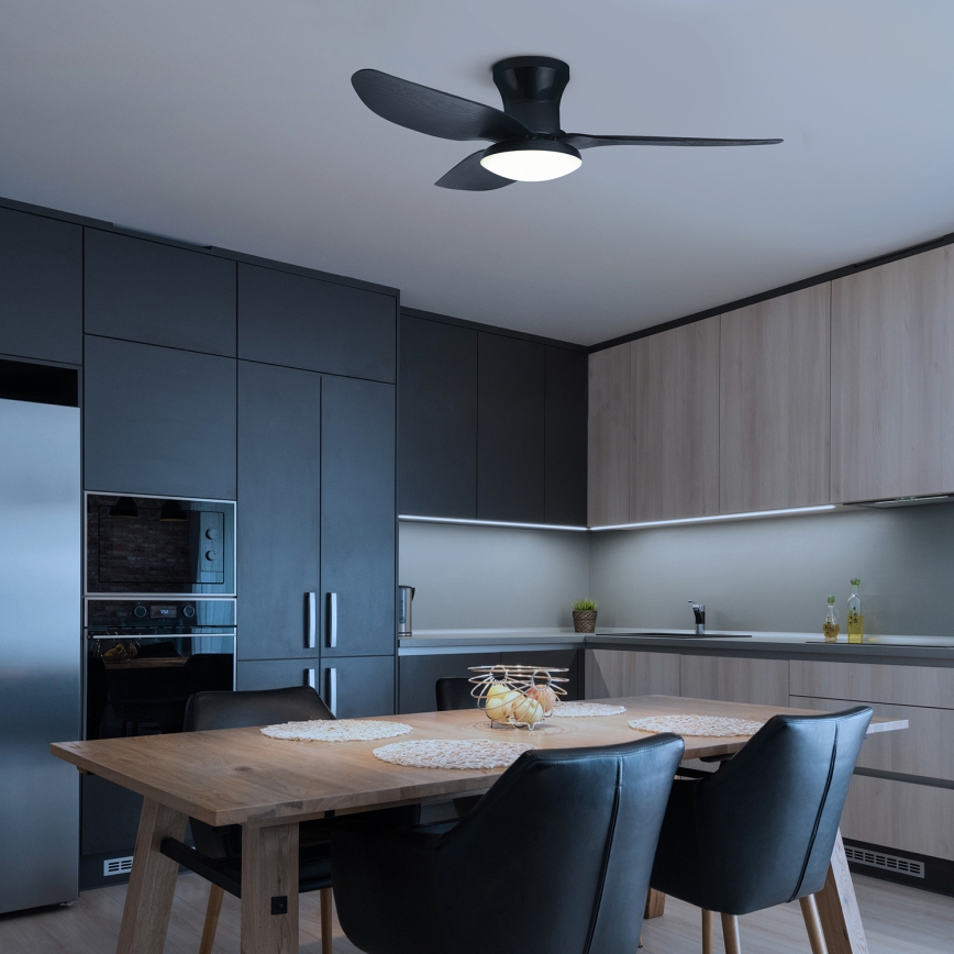 Brilagi - LED prigušiva plafonski ventilator LED/30W/230V 3000-6500K crna + daljinski upravljač