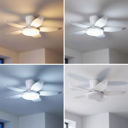 Brilagi - LED prigušiva stropni ventilator LED/32W/230V 3000-6500K prečnik 95 cm bela + daljinski upravljač