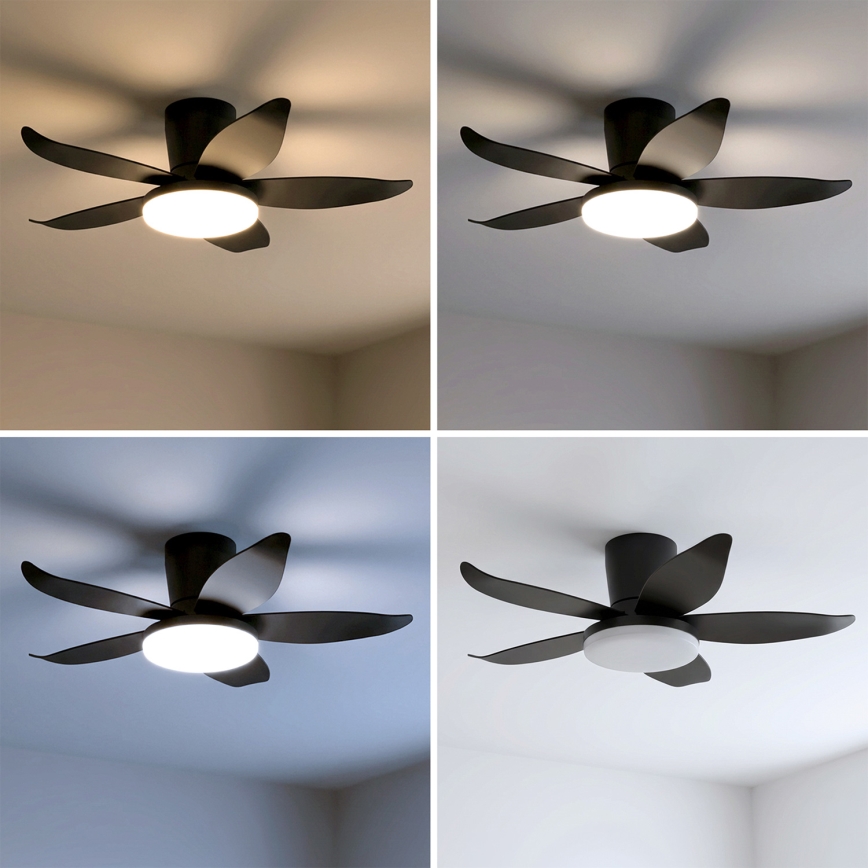 Brilagi - LED prigušiva plafonski ventilator LED/32W/230V 3000-6500K preč. 95 cm crna + daljinski upravljač