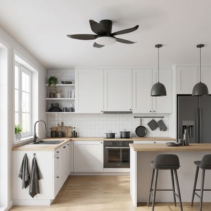 Brilagi - LED prigušiva plafonski ventilator LED/32W/230V 3000-6500K preč. 95 cm crna + daljinski upravljač