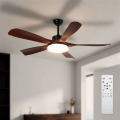 Brilagi - LED prigušiva plafonski ventilator LED/34W/230V 132 cm crna/braon + daljinski upravljač