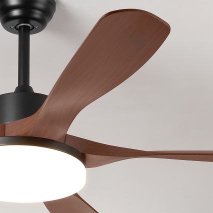 Brilagi - LED prigušiva plafonski ventilator LED/34W/230V 3000-6500K prečnik 132 cm crna/braon + daljinski upravljač