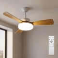 Brilagi - LED prigušiva plafonski ventilator LED/34W/230V 3000-6500K prečnik 106 cm bela/braon + daljinski upravljač