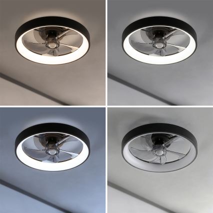 Brilagi - LED prigušiva plafonski ventilator LED/34W/230V 3000-6500K prečnik 50 cm crna + daljinski upravljač