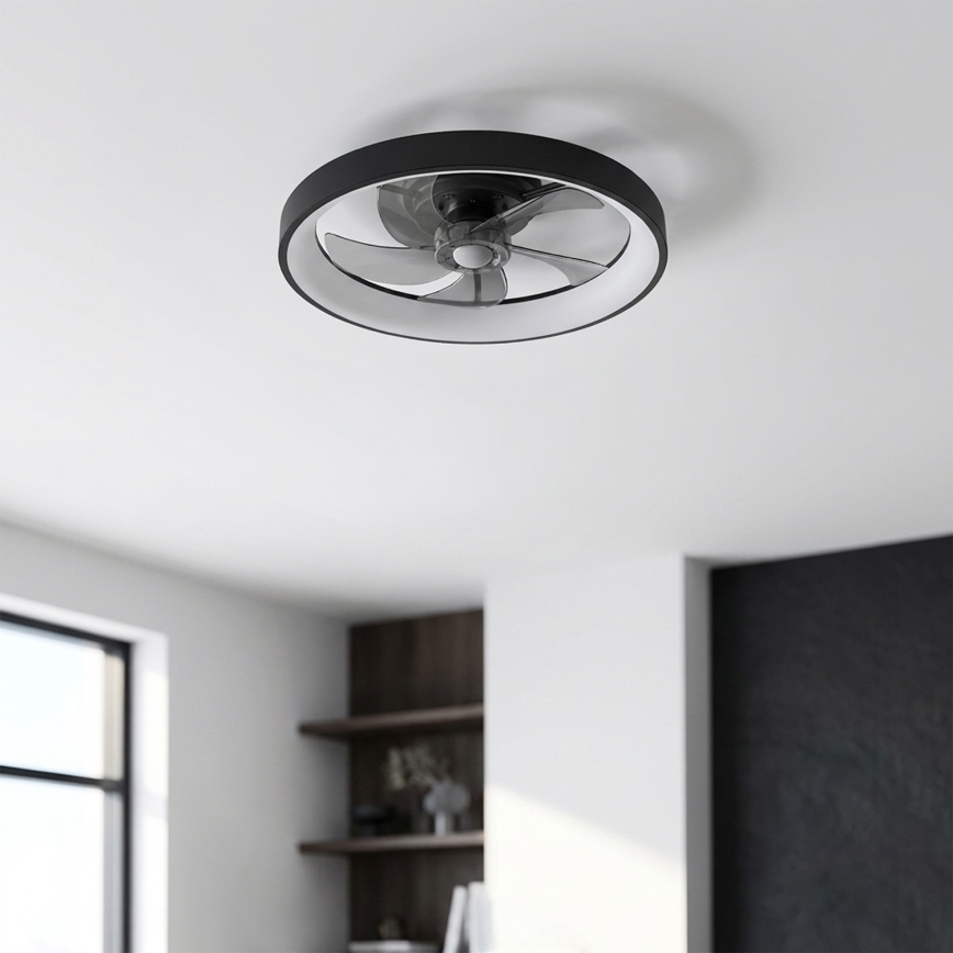Brilagi - LED prigušiva plafonski ventilator LED/34W/230V 3000-6500K prečnik 50 cm crna + daljinski upravljač