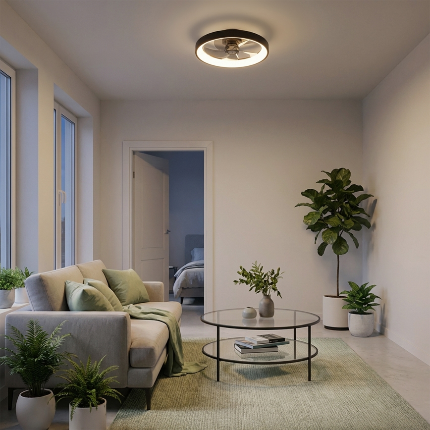 Brilagi - LED prigušiva plafonski ventilator LED/34W/230V 3000-6500K prečnik 50 cm crna + daljinski upravljač