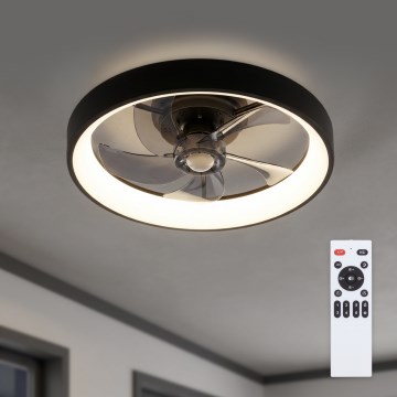 Brilagi - LED prigušiva plafonski ventilator LED/34W/230V, prečnik 50 cm, crna + daljinski upravljač