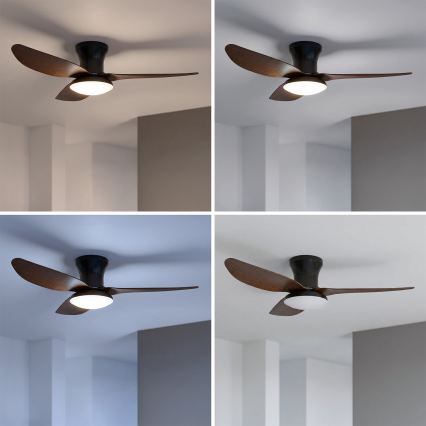 Brilagi - LED prigušiva plafonski ventilator LED/38W/230V 100 cm crna/smeđa + daljinski upravljač