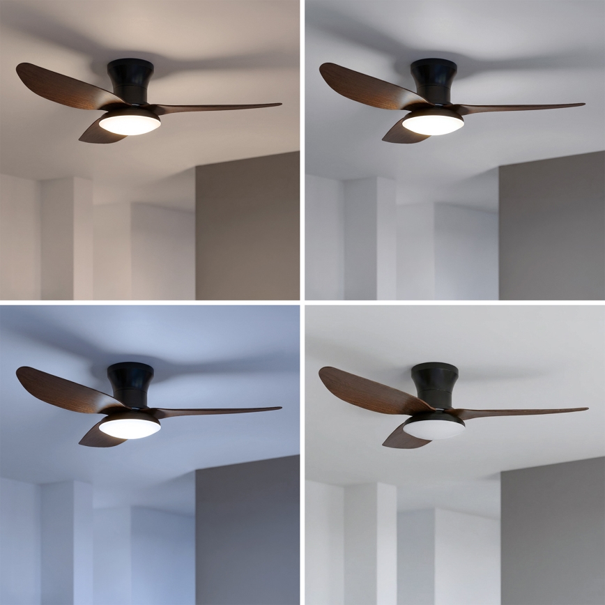Brilagi - LED prigušiva plafonski ventilator LED/38W/230V 100 cm crna/smeđa + daljinski upravljač