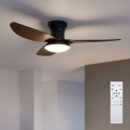 Brilagi - LED prigušiva plafonski ventilator LED/38W/230V 3000-6500K prečnik 100 cm crna/smeđa + daljinski upravljač
