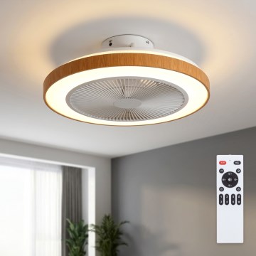 Brilagi - LED prigušiva plafonski ventilator LED/38W/230V 3000-6500K prečnik 50 cm bela/braon + daljinski upravljač