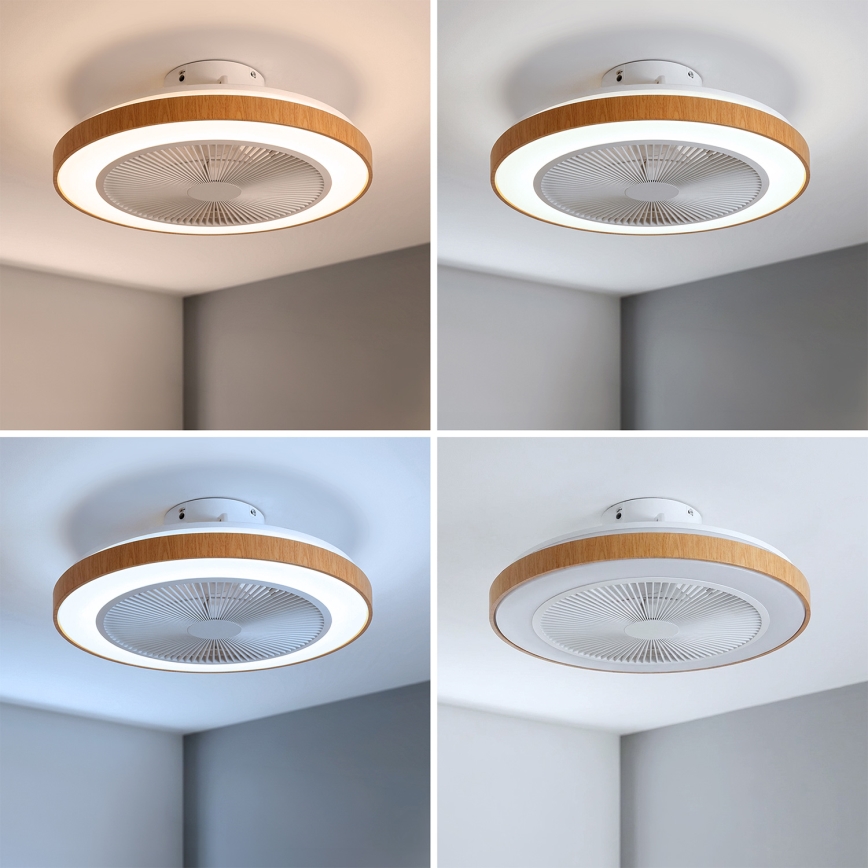 Brilagi - LED stropni ventilator, prigušiva funkcija, LED/38W/230V 50 cm bela/braon + daljinski upravljač