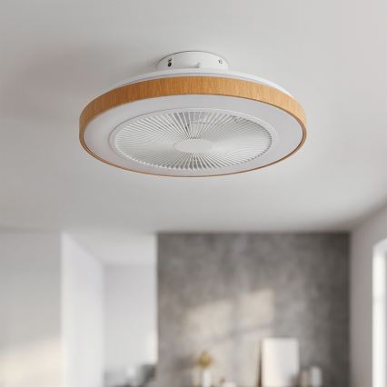 Brilagi - LED stropni ventilator, prigušiva funkcija, LED/38W/230V 50 cm bela/braon + daljinski upravljač