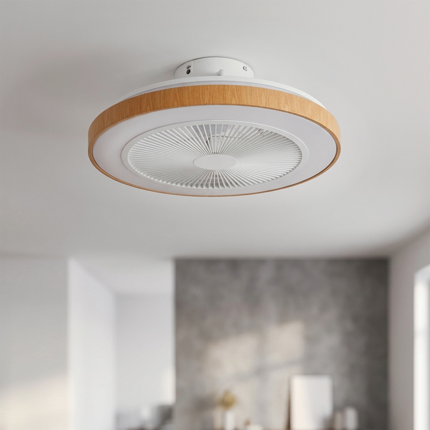 Brilagi - LED stropni ventilator, prigušiva funkcija, LED/38W/230V 50 cm bela/braon + daljinski upravljač