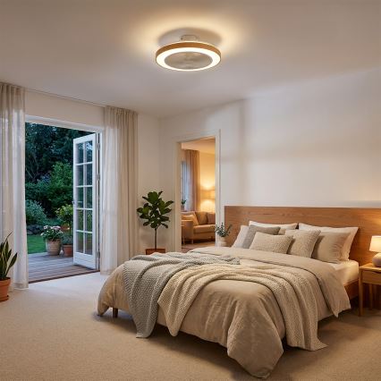 Brilagi - LED stropni ventilator, prigušiva funkcija, LED/38W/230V 50 cm bela/braon + daljinski upravljač