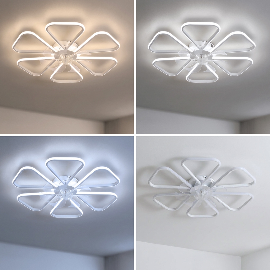 Brilagi - LED stropni ventilator sa prigušiva, LED/38W/230V, prečnik 76 cm, beo + daljinski upravljač