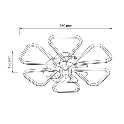 Brilagi - LED stropni ventilator sa prigušiva, LED/38W/230V, prečnik 76 cm, beo + daljinski upravljač