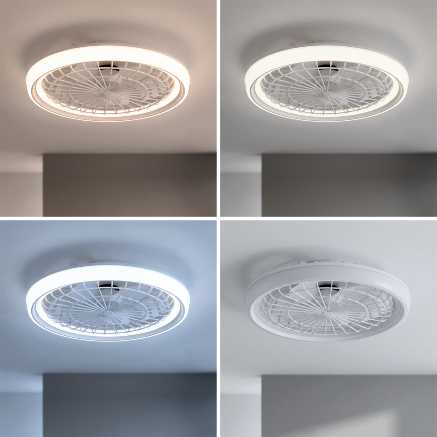 Brilagi - LED prigušiva plafonski ventilator LED/40W/230V 3000-6500K prečnika 48 cm beli + daljinski upravljač