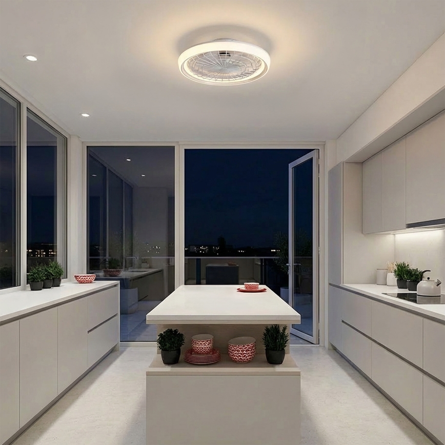 Brilagi - LED prigušiva plafonski ventilator LED/40W/230V 3000-6500K prečnika 48 cm beli + daljinski upravljač
