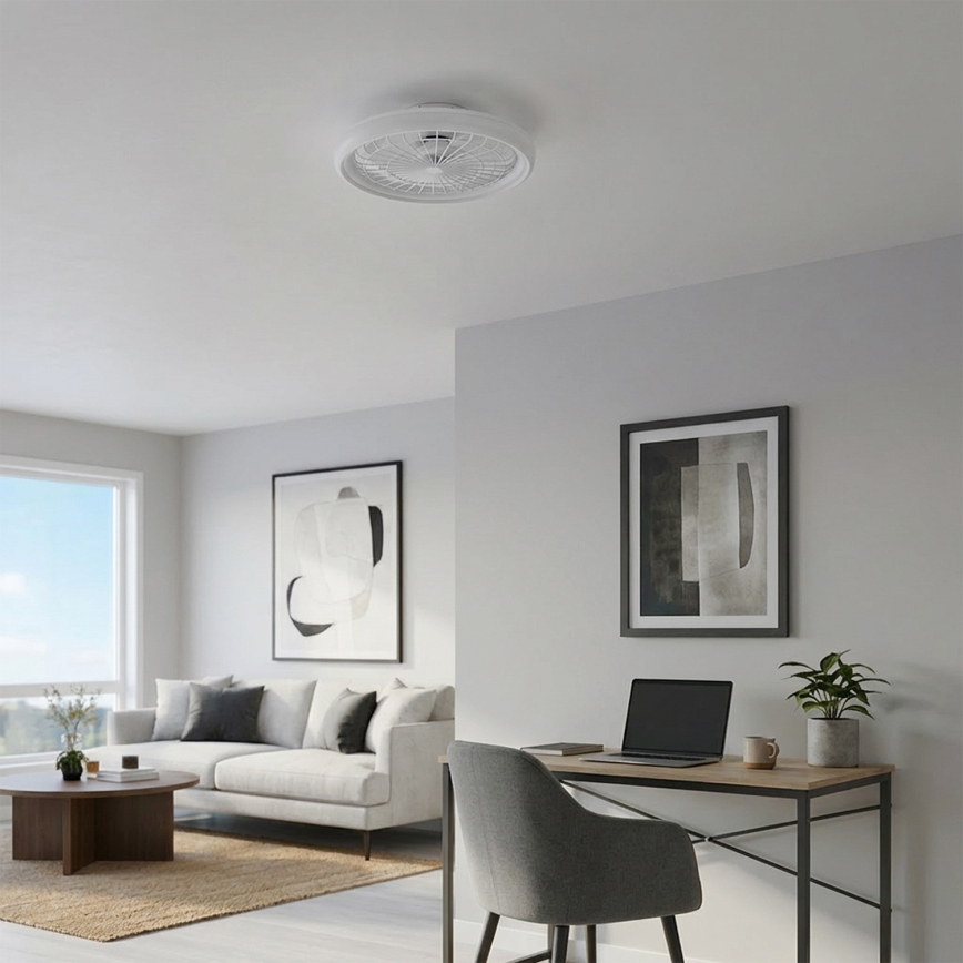 Brilagi - LED prigušiva plafonski ventilator LED/40W/230V 3000-6500K prečnika 48 cm beli + daljinski upravljač