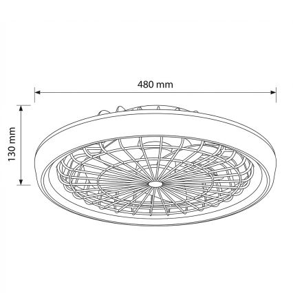 Brilagi - LED prigušiva plafonski ventilator LED/40W/230V 3000-6500K prečnika 48 cm beli + daljinski upravljač