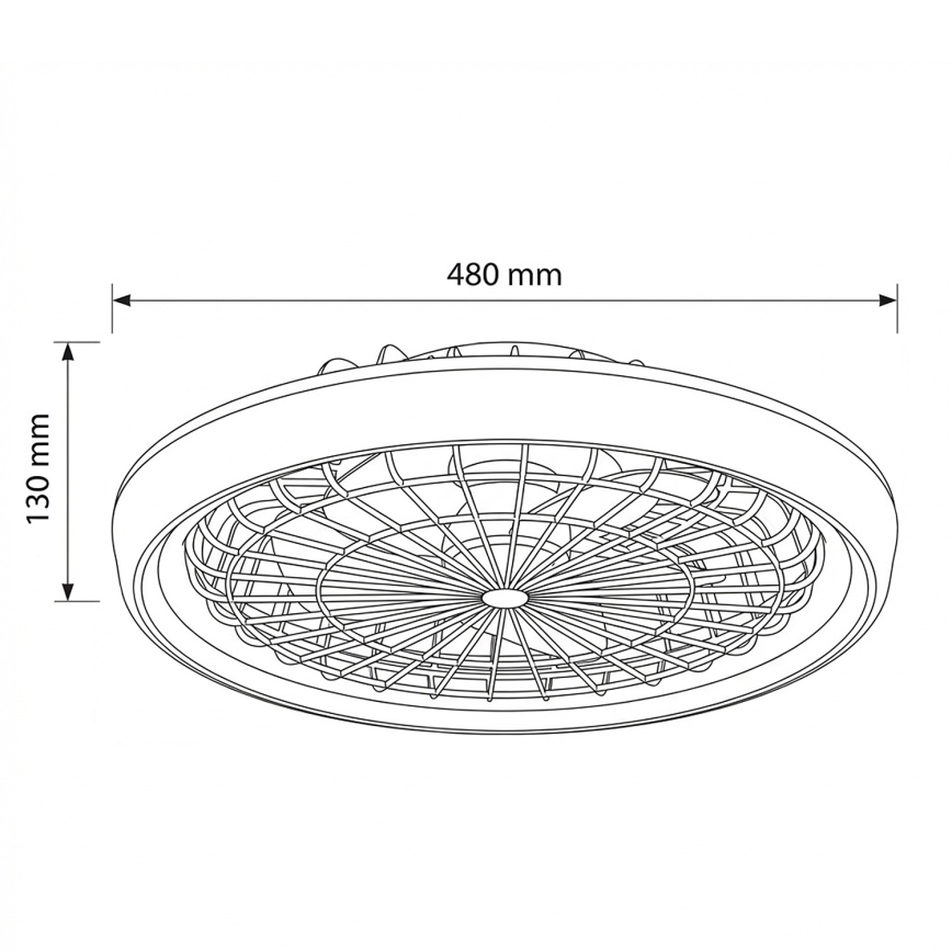 Brilagi - LED prigušiva plafonski ventilator LED/40W/230V 3000-6500K prečnika 48 cm beli + daljinski upravljač